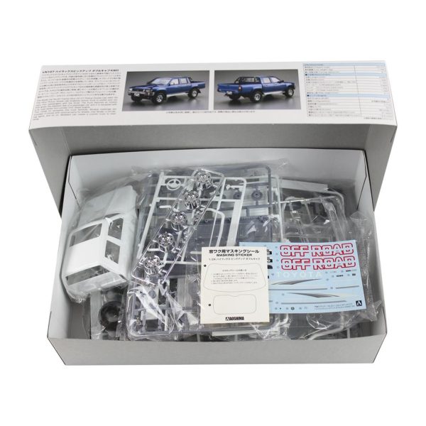 1/24 Toyota Ln107 Hilux Pick Up Double Cab 4 Maketi, Aoshima Model 05228 - Görsel 2