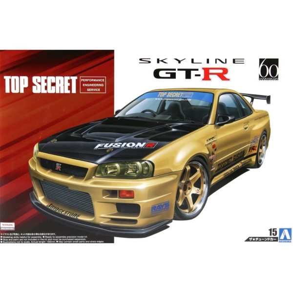 1/24 Topsecret Bnr34 Skyline Gt-R Maketi, Aoshima Model 05304
