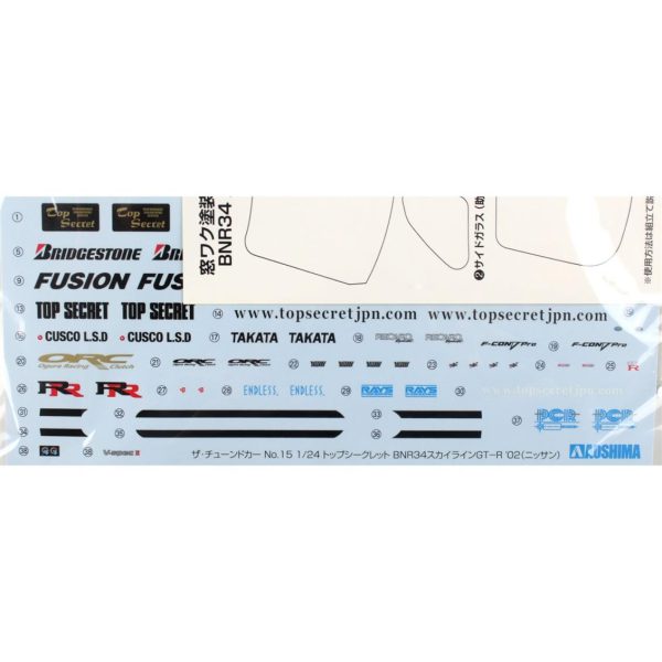 1/24 Topsecret Bnr34 Skyline Gt-R Maketi, Aoshima Model 05304 - Görsel 5