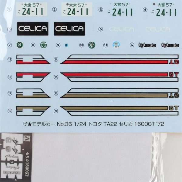 1/24 Toyota Ta22 Celica 1600Gt 72 Maketi, Aoshima Model 05318 - Görsel 4