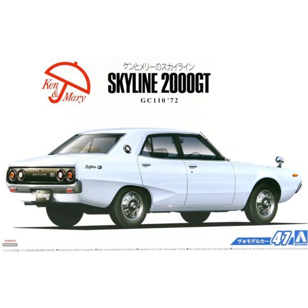 1/24 Nissan Gc110 Skyline 2000Gt 72 Maketi, Aoshima Model 05348