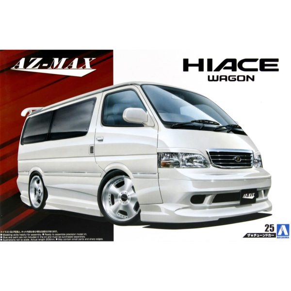 1/24 Azmax Kzh100 Hiace 99 Toyota Maketi, Aoshima Model 05356