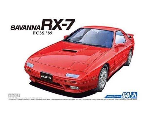 1/24 Mazda Fc3S Savanna Rx-7 89 Maketi, Aoshima Model 05549