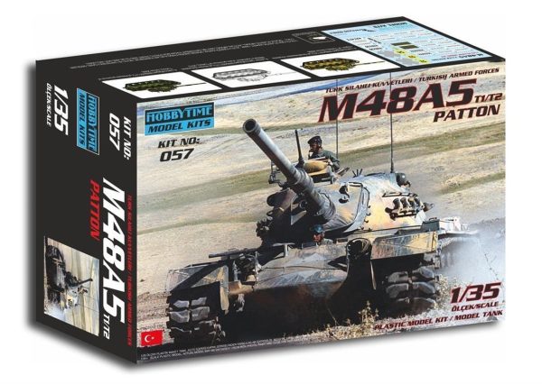 1/35 M48 A5 Patton T1/T2 Tank Maketi, Hobbytime 057 - Görsel 2