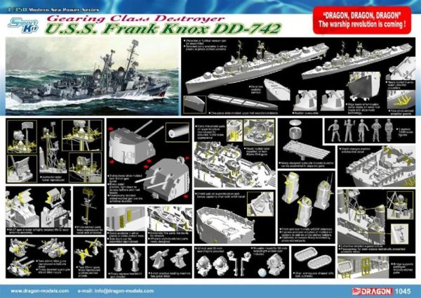 1/350 U.S.S. Frank Knox Dd-742, Dragon 1045 - Görsel 2
