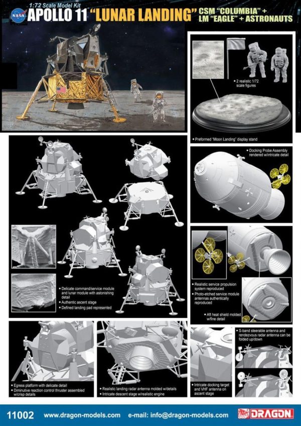 11002 1/72 APOLLO 11 LUNAR LANDİNG CSM COLUMBİA - Görsel 4