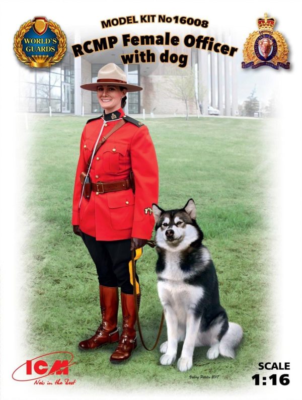 1/16 Rcmp Female Officer With Dog New Molds Maketi, ICM 16008