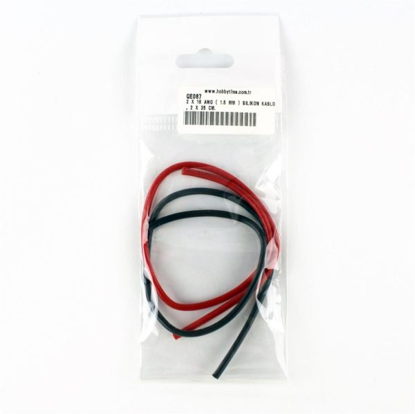2 X 16 Awg ( 1.5 Mm ) Silikon Kablo 2 X 25 Cm. - Görsel 2