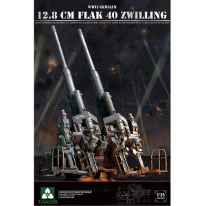 1/35 Alman 12.8 cm FlaK 40 İkiz Topu Maketi, Takom 2023