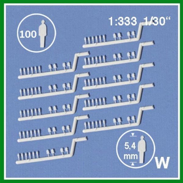 1/333 Sıluet Insan Fıgürleri-Beyaz-100 Adet, Schulcz 22101