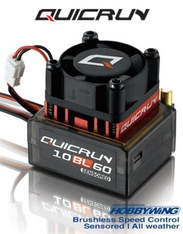QuicRun 10BL60 Sensörlü Fırçasız Motor İçin ESC, Hobbywing 30108000 - Görsel 3