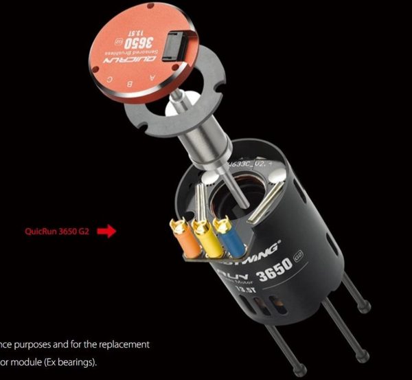 QUICRUN 3650SD 13.5T G2 Sensörlü Fırçasız Motor, Hobbywing 30404310 - Görsel 2