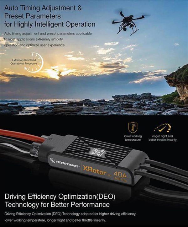XROTOR PRO-40A-3D Wire Leaded Fırçasız Motor için ESC, Hobbywing 30902003