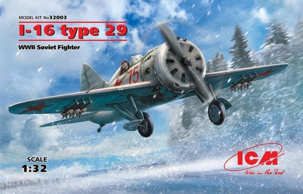 I-16 Type 29 WWII Soviet Fighter 5 Adet I-1 Maketi, ICM 32003