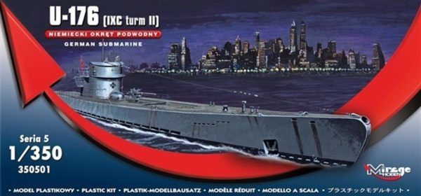 1/350 German U-Boot U-176, Ix C Maketi, Mirage 350501