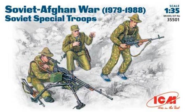 1/35 Soviet Special Troops 19791988 3 Figure Maketi, ICM 35501