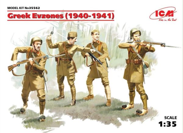 1/35 Greek Evzones 19401941 4 Figures Maketi, ICM 35562