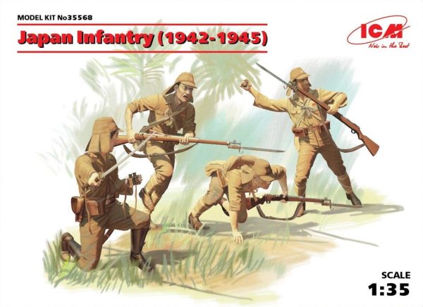 1/35 Japan Infantry 19421945 4 Figures Maketi, ICM 35568