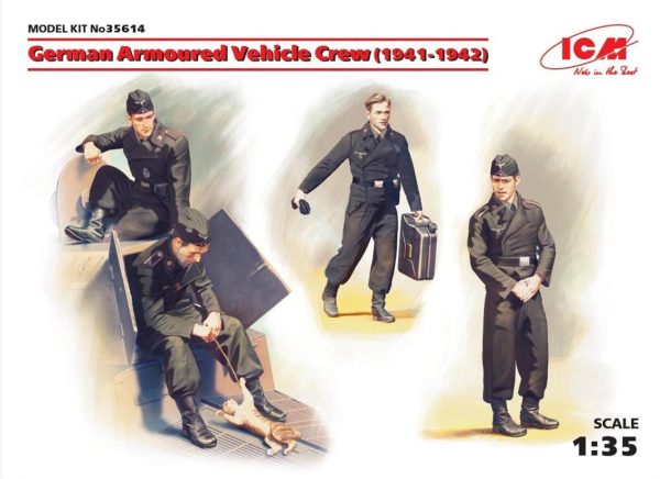 German Armoured Vehicle Crew (1941-1942) (4 Maketi, ICM 35614