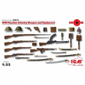 1:35 Wwı Russian Infantry Weapon And Equipme Maketi, ICM 35672
