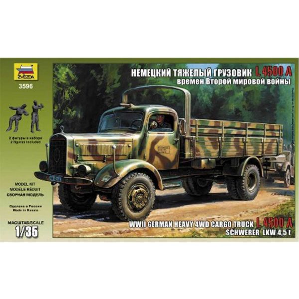 1/35 Alman Kargo Kamyonu Mercedes L4500A Maketi, Zvezda 3596