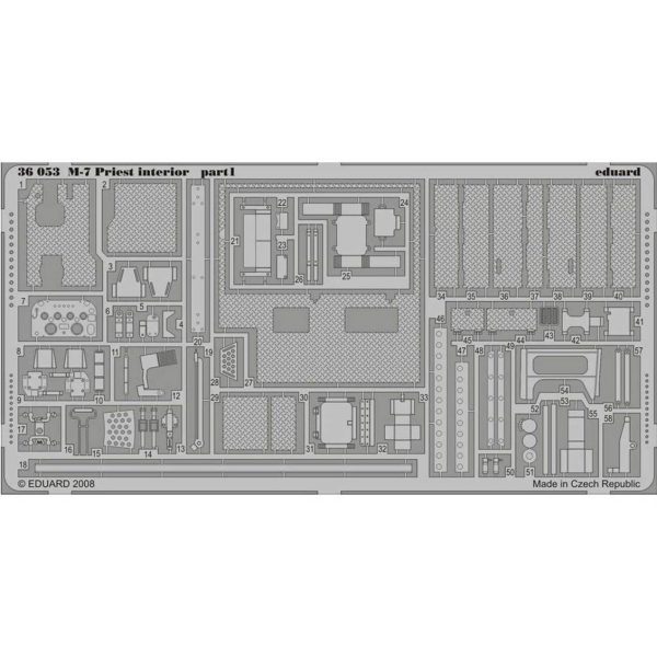 1/35 M-7 İç Detay Seti, Std.Photo Etched Se, Eduard 36053
