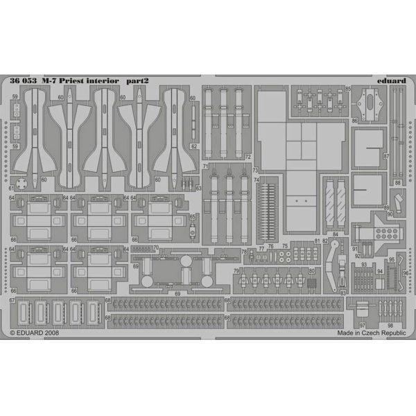 1/35 M-7 İç Detay Seti, Std.Photo Etched Se, Eduard 36053 - Görsel 2