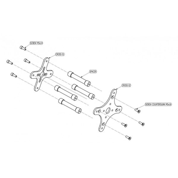3645 Cross Motor Mount 36X45 - Görsel 2