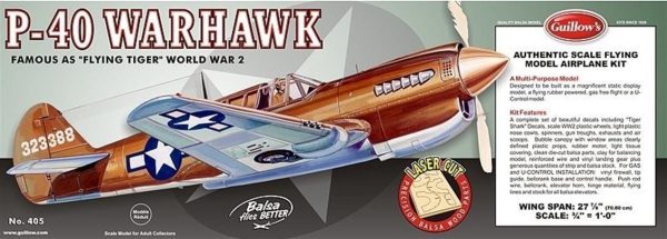 405Lc 1/16 P-40 Warhawk Model Kit, Laser Cut