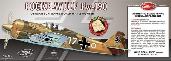 406Lc 1/16 Focke-Wulf Fw-190 Model Kit, Laser Cu