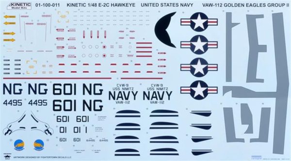 1/48 E-2C US Navy Hawkeye, Vaw-112 Altınen H Maketi, Kinetic Model 48013 - Görsel 7