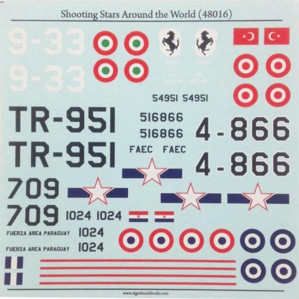 1/48 Shooting Stars Around the World, Tiger Head Decals 48016
