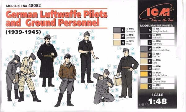 1/48 German Luftwaffe Pilots And Ground Pers Maketi, ICM 48082 - Görsel 2