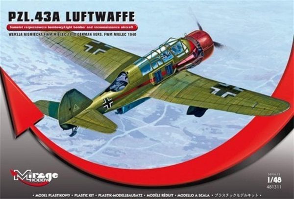 1/48 Pzl.43A Luftwaffe German Version Miele Maketi, Mirage 481311