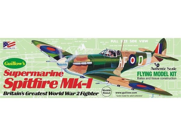 504 1/30 Spitfire -42 Cm.-Lastik Motorlu Uçak Kit