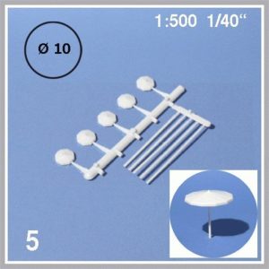 1/500 Şemsiye -Beyaz-10 Mm Çap-5 Adet, Schulcz 51010