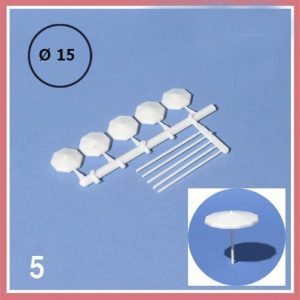 1/333 Şemsiye -Beyaz -15 Mm Çap-5 Adet, Schulcz 51012