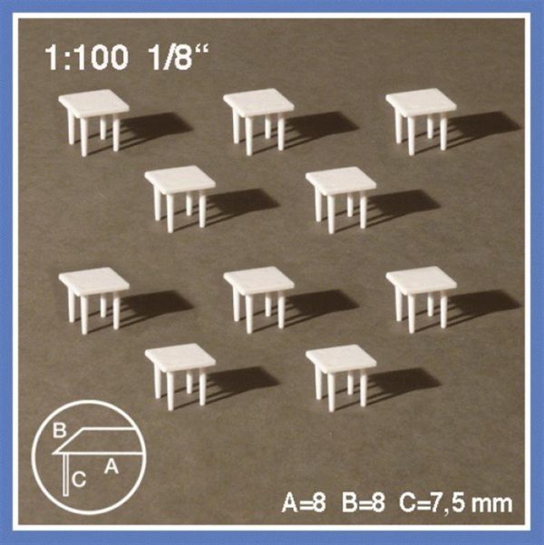 1/100 -Kare Masa-Beyaz-10 Adet, Schulcz 546070