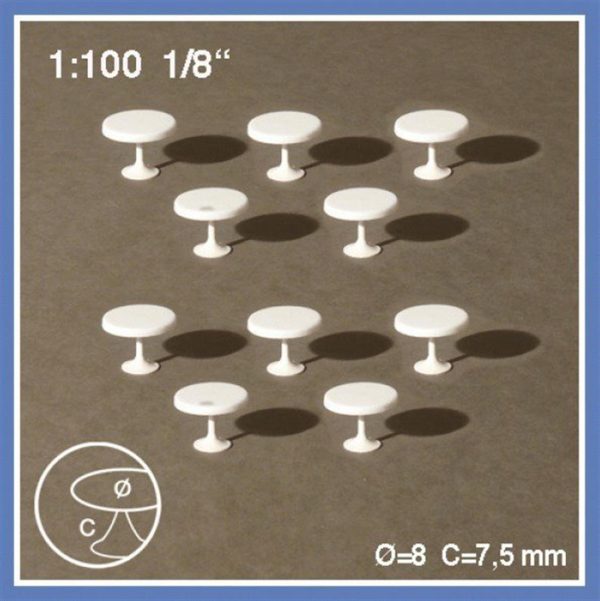 1/100 10 Tabels-White-Ø 8 Mm, Schulcz 5460802