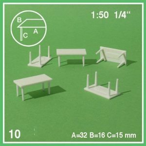 1/50 Dikdörtgen Masa -32X16X15 Mm-Beyaz -5, Schulcz 5560202