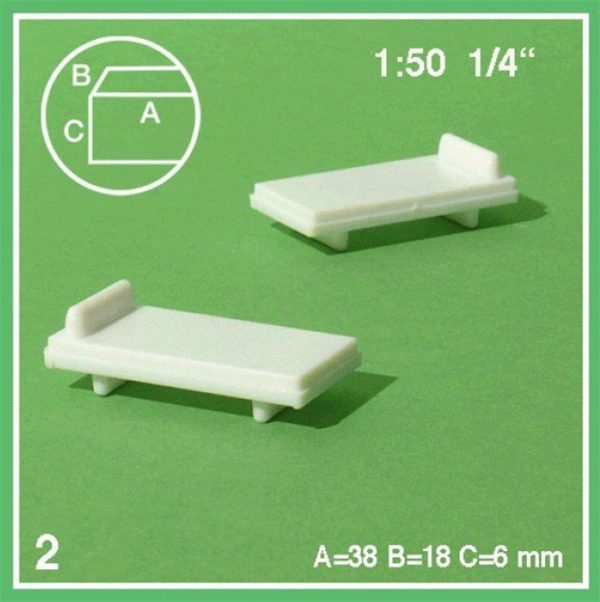 1/50 Tek Kışılık Yatak-Beyaz-2 Adet, Schulcz 559001