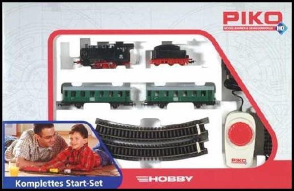 1/87 Starter Set Steam Loco W Tender W Coach, Piko 57110