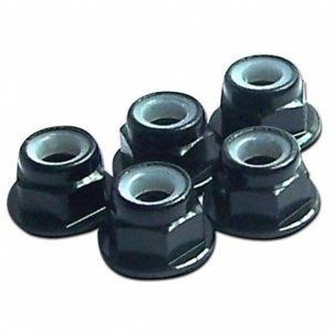 Aluminum 4Mm Flanged Lock Nut-Black, Fuyuan 57124K