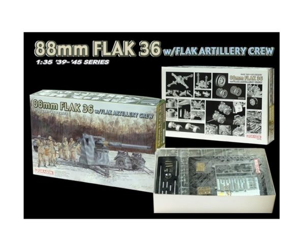 1/35 88Mm Flak 36 Top + Mürettebat Maketi, Dragon 6260 - Görsel 2