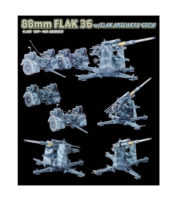 1/35 88Mm Flak 36 Top + Mürettebat Maketi, Dragon 6260 - Görsel 3