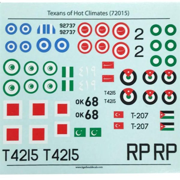 1/72 Texans of Hot Climates, Tiger Head Decals 72015