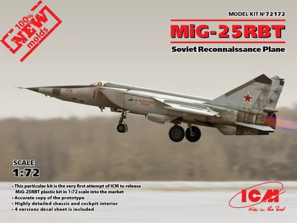 Mig-25 Rbt Soviet Reconnaissance Plane (100 Maketi, ICM 72172 - Görsel 8