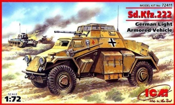 1/72 Sd.Kfz.222 German Light Armoured Vehicl Maketi, ICM 72411