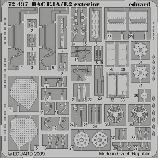 1/72 Bac Lıghtnıng F.1A/F.2 Dış Detay Seti, - Eduard 72497