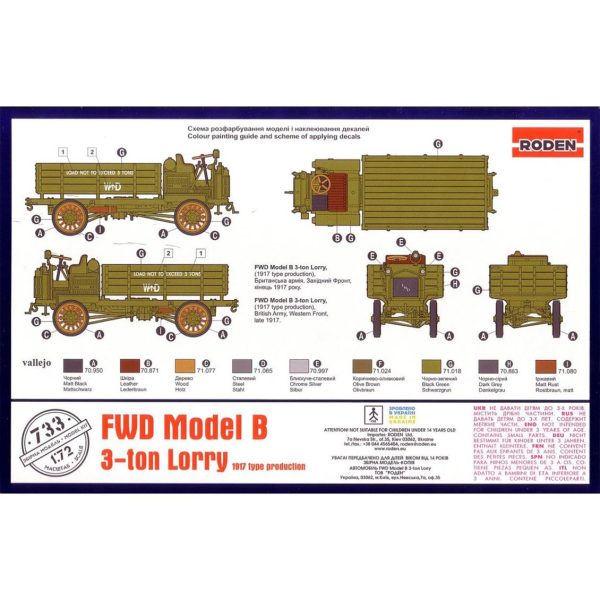 1/72 FWD Model B 3-ton Lorry Maketi, Roden 733 - Görsel 4